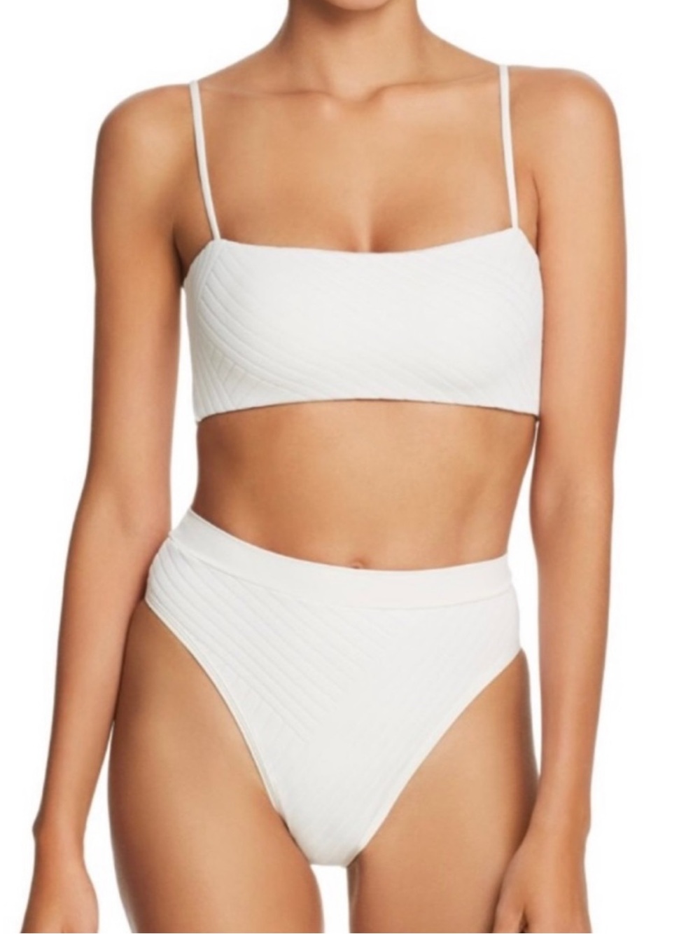 Cream LSPACE bandeau high waisted bikini